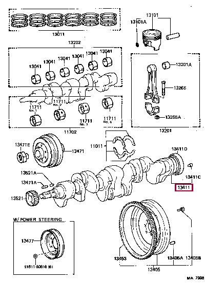 1340161021 Toyota Crankshaft