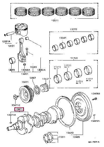 1340162010 Toyota Crankshaft