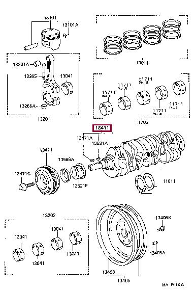 1340174010 Toyota Crankshaft