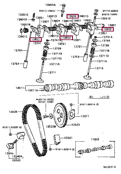 Toyota 13812-22011 Hydraulic Lifter 1381222011