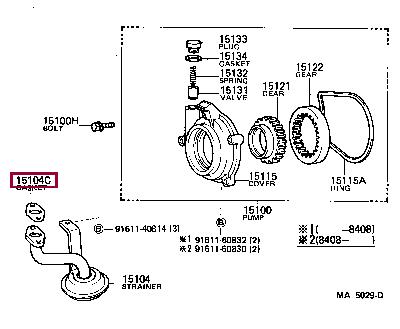 Profiled gasket Toyota 15147-38020