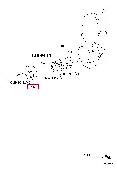 1617333030 Toyota Pulley crankshaft