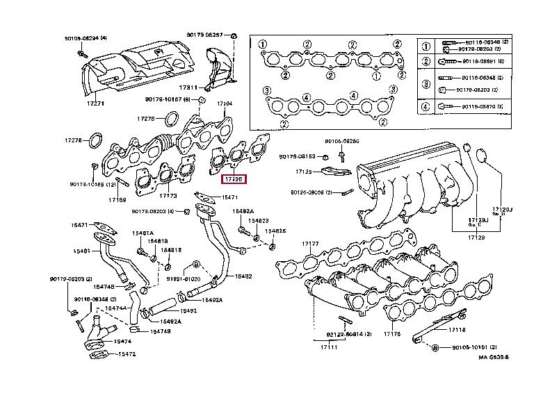 Toyota 17198-46010 Exhaust manifold dichtung 1719846010