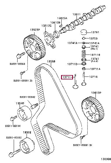 SU00100100 Toyota Intake valve