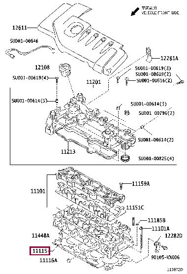 Engine head gasket Toyota Aygo: SU00100493 Toyota Cylinder head gasket