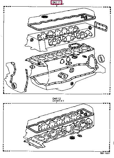 Toyota 04111-43013 Full Gasket Set, engine 0411143013