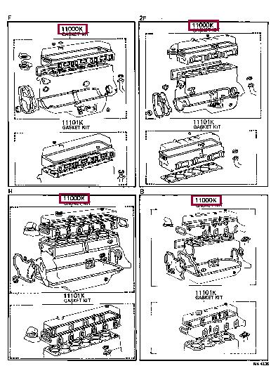 Toyota 04111-47011 Full Gasket Set, engine 0411147011