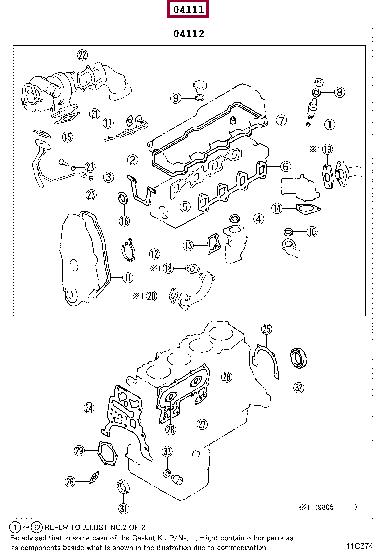 Toyota 04111-54251 Full Gasket Set, engine 0411154251