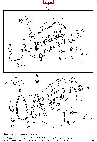 Toyota 04111-54270 Full Gasket Set, engine 0411154270