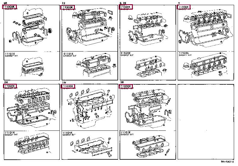 Toyota 04111-56013 Full Gasket Set, engine 0411156013