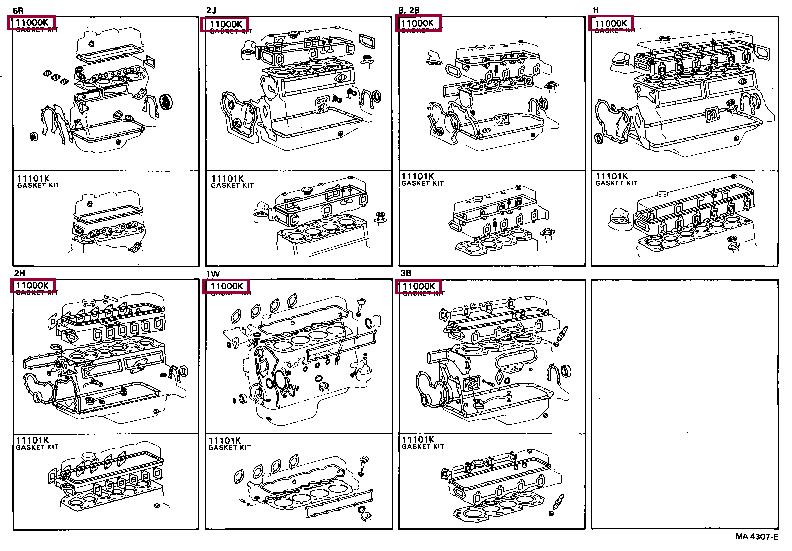 Toyota 04111-56018 Full Gasket Set, engine 0411156018