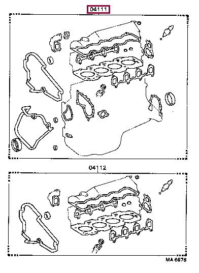 Toyota 04111-64041 Full Gasket Set, engine 0411164041