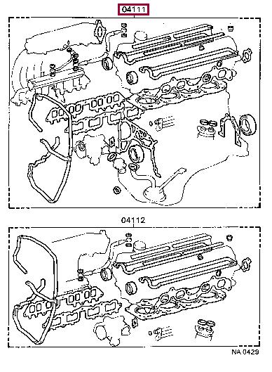 Toyota 04111-74043 Full Gasket Set, engine 0411174043