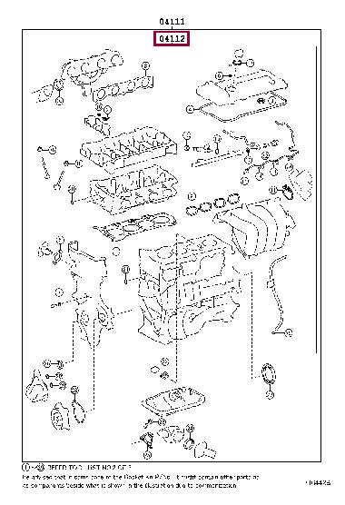 Cylinder head seal Toyota Corolla: 0411237322 Toyota Gasket Set, cylinder head