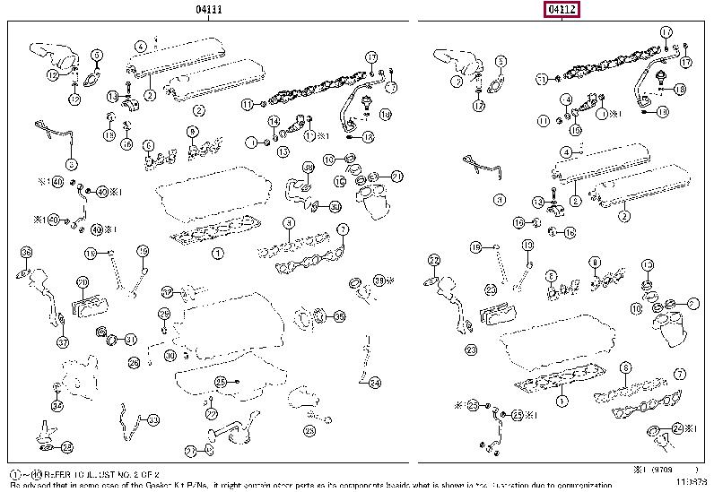 Top gasket Toyota Supra: 0411246094 Toyota Gasket Set, cylinder head