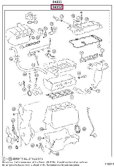 Engine head gasket Toyota Yaris: 0411247100 Toyota Gasket Set, cylinder head