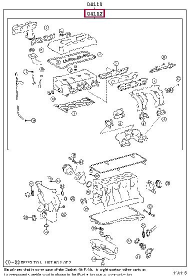 Cylinder head seal Toyota Dyna: 0411275892 Toyota Gasket Set, cylinder head