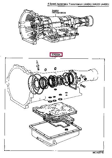 Toyota 04351-14013 Gasket kit 0435114013