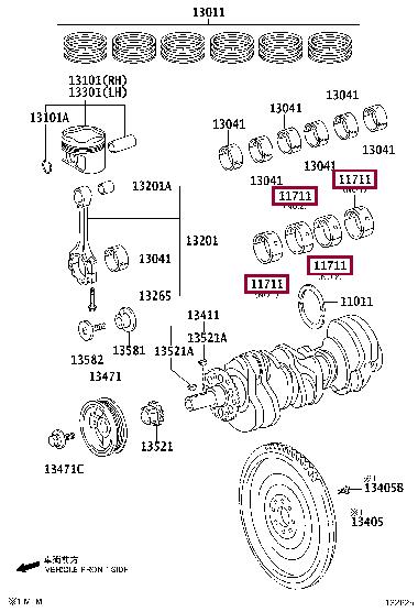 Toyota 11071-31030-03 Big-end bearing ki 110713103003