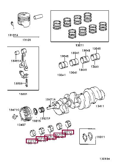 Toyota 11071-50031-A1 Big-end bearing ki 1107150031A1