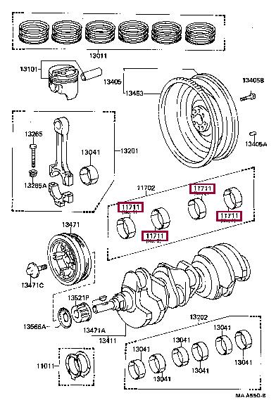 Toyota 11071-65011-02 Big-end bearing ki 110716501102