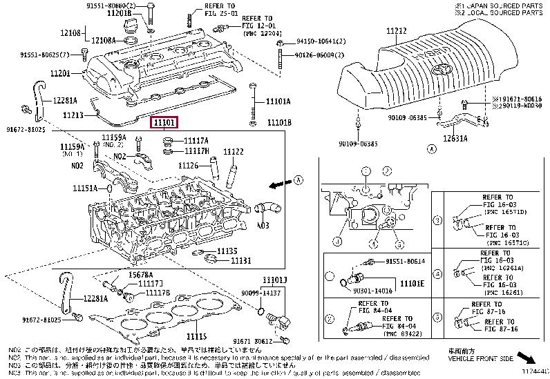 1110121080 Toyota Cylinderhead (exch)