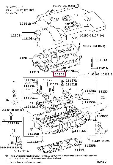 Toyota 11101-27050 Cylinderhead (exch) 1110127050
