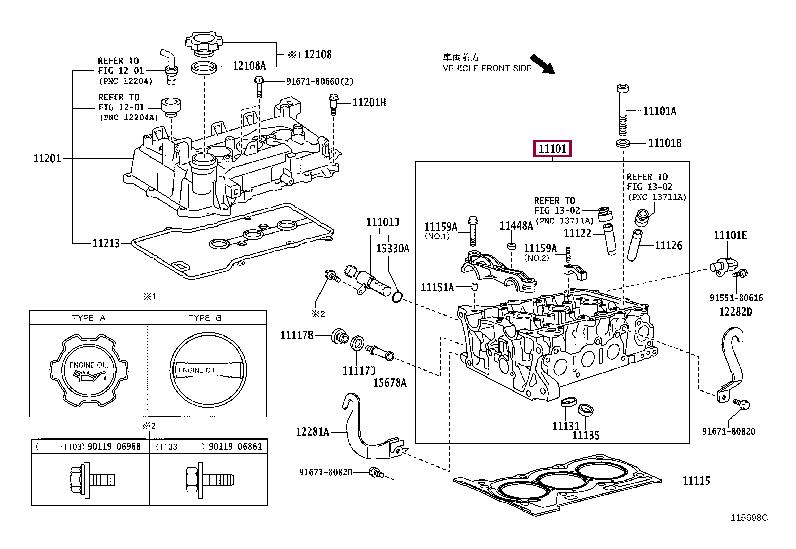 1110140031 Toyota Cylinderhead (exch)