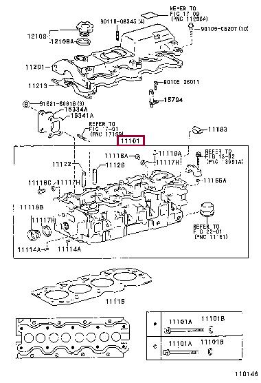 1110164303 Toyota Cylinderhead (exch)