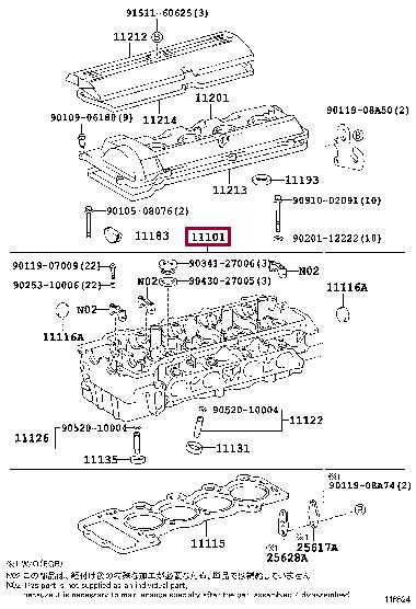 1110179055 Toyota Cylinderhead (exch)