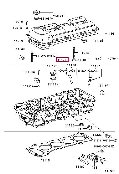 Toyota 11101-79106 Cylinderhead (exch) 1110179106