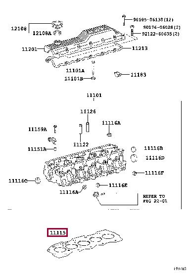 111151801001 Toyota Cylinder head gasket