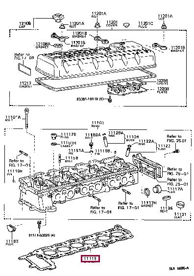 Engine head gasket Toyota Cresta: 1111543021 Toyota Cylinder head gasket
