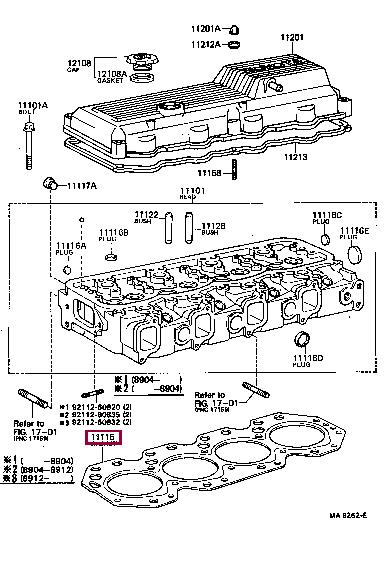 Engine head gasket Toyota Land Cruiser: 1111556110 Toyota Cylinder head gasket