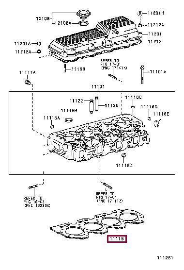 Toyota 11115-58081 Gasket, cylinder head 1111558081