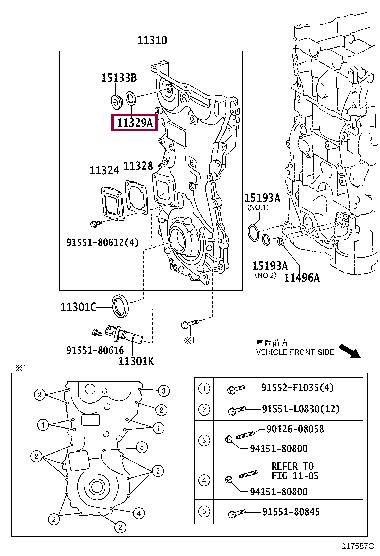 1132936020 Toyota Front engine cover gasket