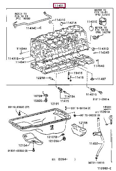 1140180012 Toyota Block assy-cylinder