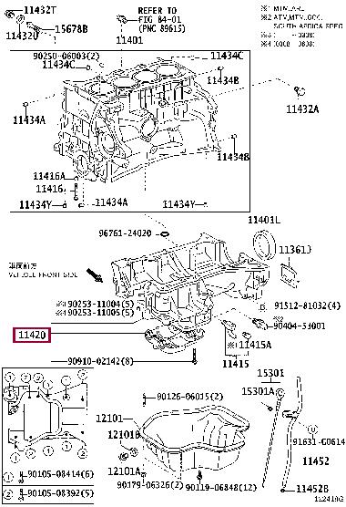 114200H020 Toyota CRANKCASE ASSY, STIF
