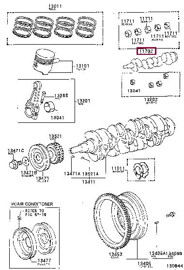 Toyota 11704-13012 Big-end bearing ki 1170413012