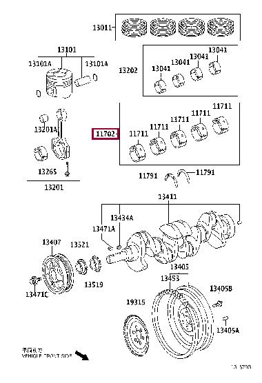 Toyota 11704-21032 Big-end bearing ki 1170421032