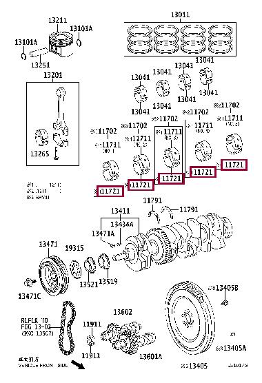 Toyota 11721-28021-04 Big-end bearing ki 117212802104