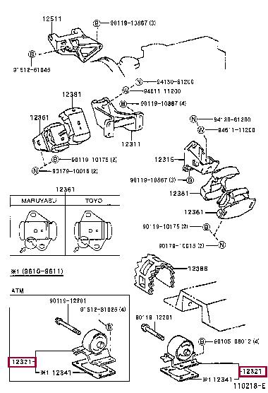 Toyota 12303-64151 Engine mount 1230364151