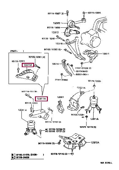 Toyota 12311-74210 Engine mount 1231174210