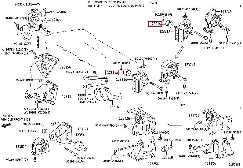 123510D080 Toyota Engine mount