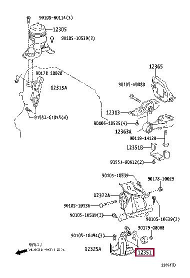 Toyota 12351-0Q010 Engine mount 123510Q010