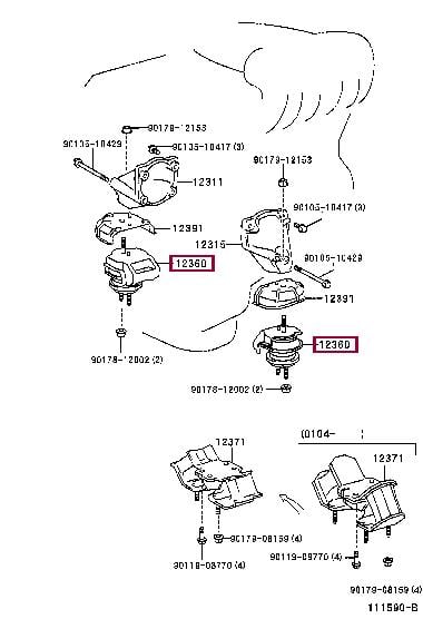 Engine mount Toyota 12360-46180