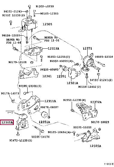 Toyota 12361-28300 Engine mount 1236128300