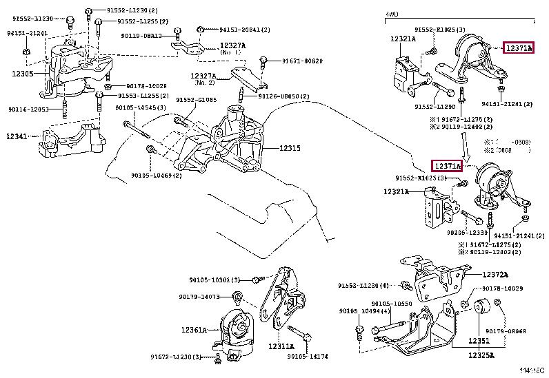 Toyota 12371-31100 Engine mount 1237131100