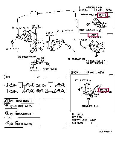 Toyota 12371-35040 Engine mount 1237135040