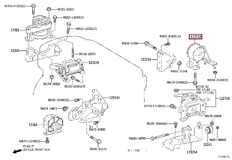 Toyota 12371-36130 Engine mount 1237136130